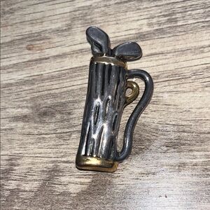 Silver and Gold Golf Bag Brooch
